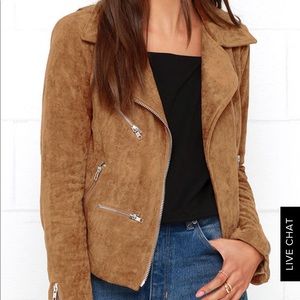 Camel colored Suede moto jacket